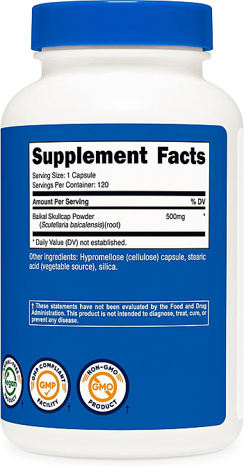 Baikal Skullcap, 500 mg, 120 Capsules Луцьк - фото 2