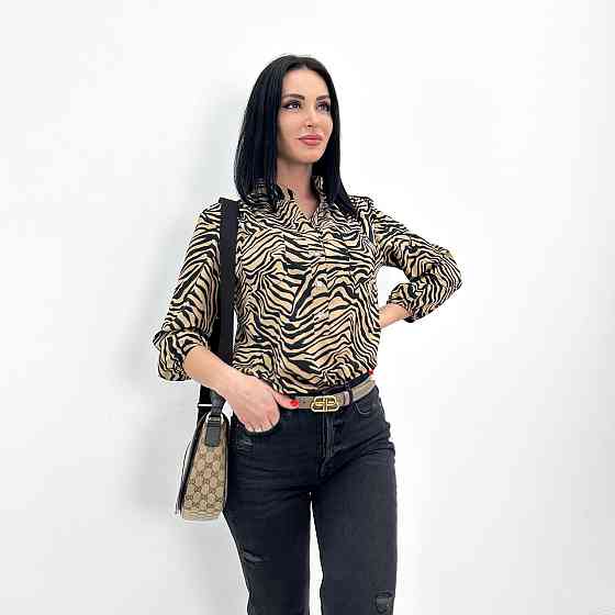 Жіноча блуза з принтом "Desert" оптом | Норма і батал | Розпродаж моделі Капучіно, 50-52 Київ