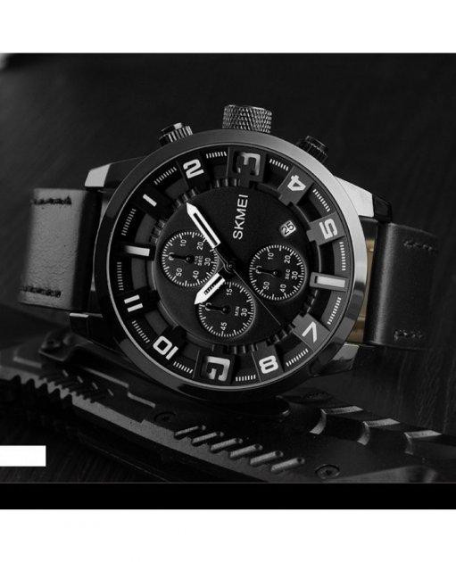 Мужские наручные классические часы Skmei 1309 Черный Винница - изображение 6