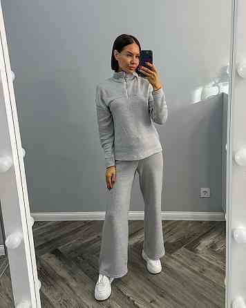 Жіночий повсякденний костюм подвійна двостороння ангора Сірий, 46/48 Одеса