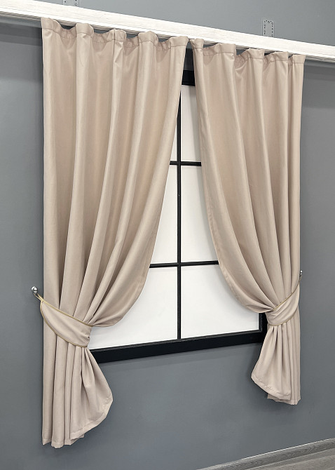 Комплект коротких штор VR-Textil Мікровелюр Petek № 1828ш Таш 140х170 см 2 шт (35-0428) Київ - фото 2