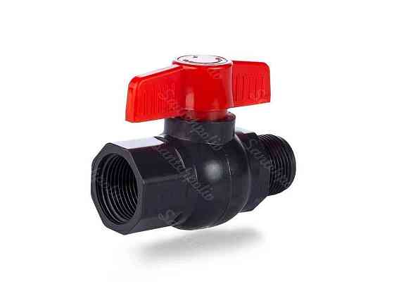 Кран кульовий 1/2 «гайка-штуцер» арт.UKR-111 пластик ТМ SANTEHPOLIV Київ