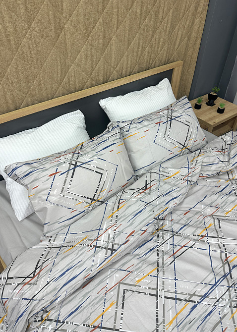 Комплект постельного белья Поплин, Decorator Cotton Lux Collection Merx Двуспальный 180х215 с разноцветным принтом (88-131) Киев - изображение 2