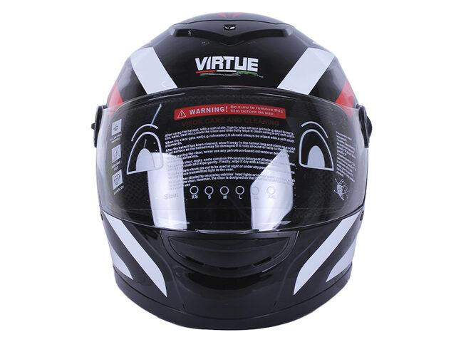 Шолом мотоциклетний інтеграл MD-101B (чорний із червоно-білими смужками, size L) Мукачево - фото 4