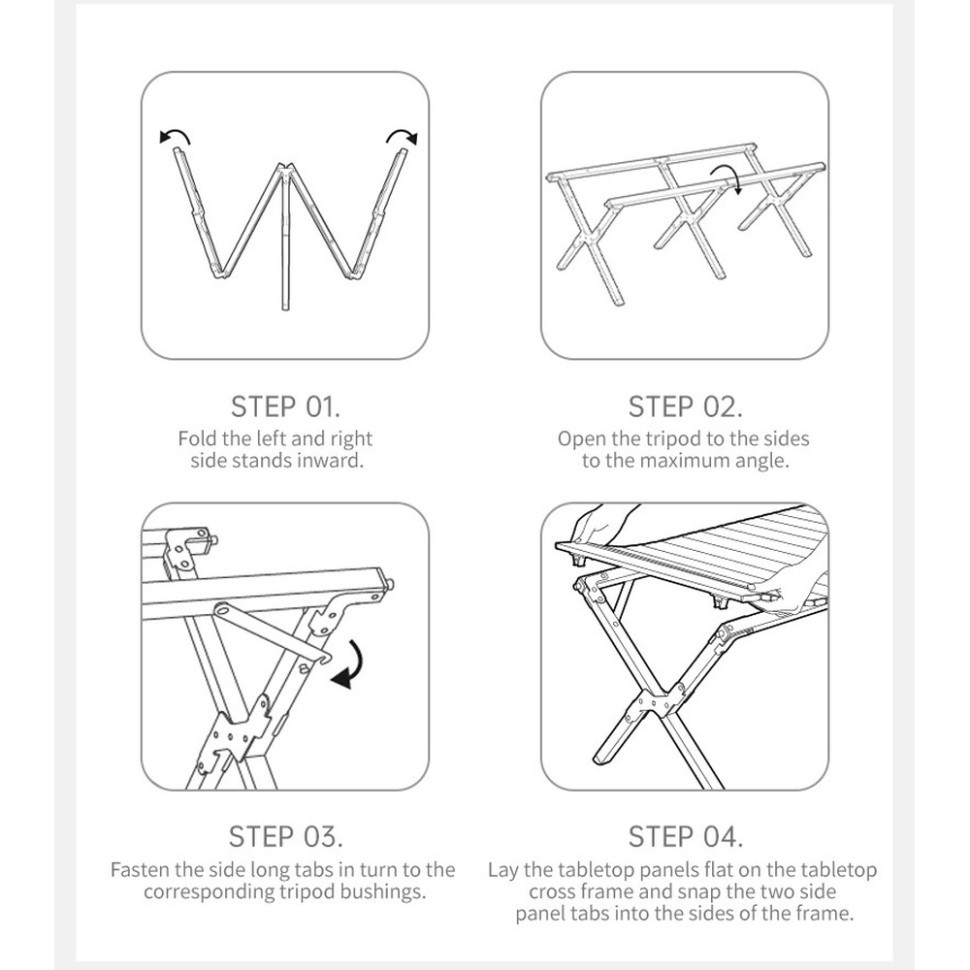 Складаний стіл Naturehike Star Jane T01 CNK2550JJ018, 119х60 см, вуглецева сталь, бежевий Київ - фото 4