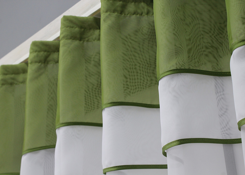 Кухонная гардина VR-Textil № 036к арка белый с оливковым 280х170 см (52-0926) Киев - изображение 3