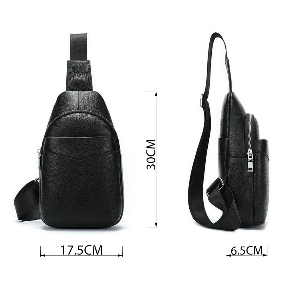 Сумка через плече чоловіча Чорна (Vintage) Київ - фото 7