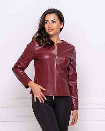 Тонка демісезонна куртка-жакет з екошкіри "Delmar" оптом | Розпродаж моделі Київ