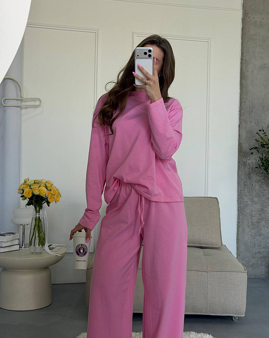 Жіночий стильний повсякденний костюм, двойка якісний турецький кулір Рожевий Одеса - фото 1
