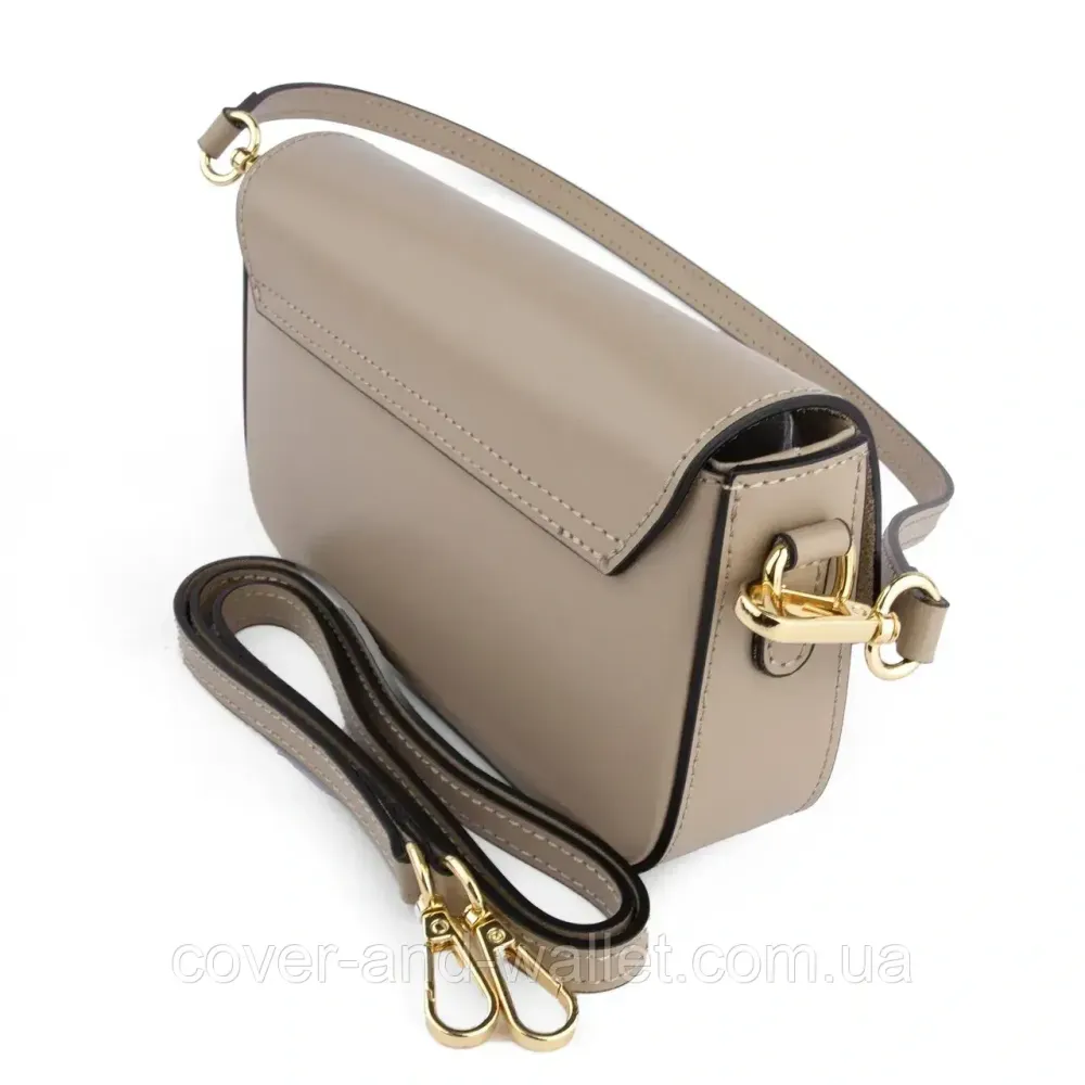 Маленька жіноча сумка в сіро-коричневому кольорі з гладкої шкіри Virginia Conti Київ - фото 2