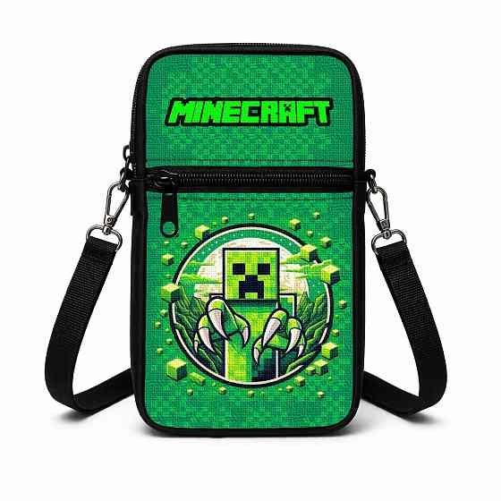 Сумка-чохол для телефону Minecraft,дитяча сумка через плече, водонепроникна міні-сумка (4792) Київ