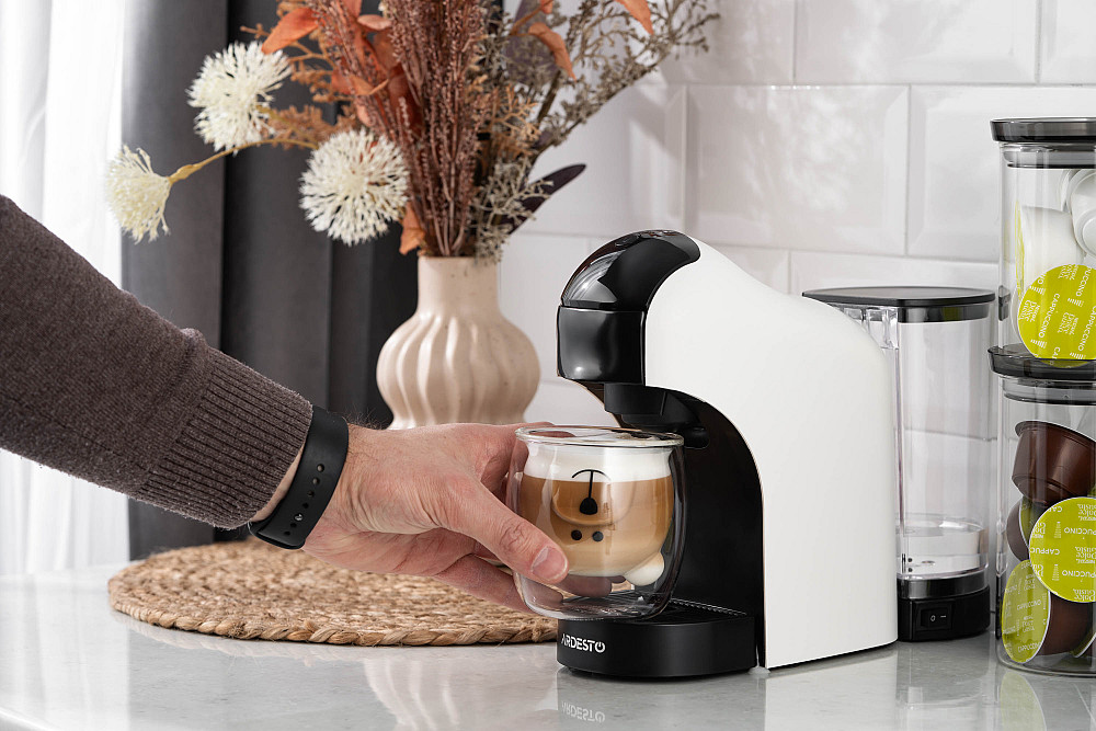 Кавоварка ARDESTO 3в1, 0.9л, капсули Nespresso, Nescafe Dolce Gusto, мелена кава, сенсорне керування, білий Київ - фото 7