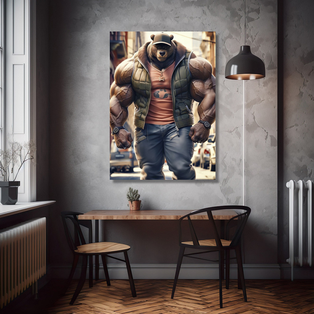 Картина Холсті в спортзал  Ведмідь  KLM_5 60х90 см Киев - изображение 2