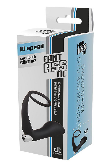 Анальная пробка с эррекционным кольцом FANTASSTIC VIBRATING ANAL PLUG WITH COCKRING BLACK Sex Aura Киев - изображение 2