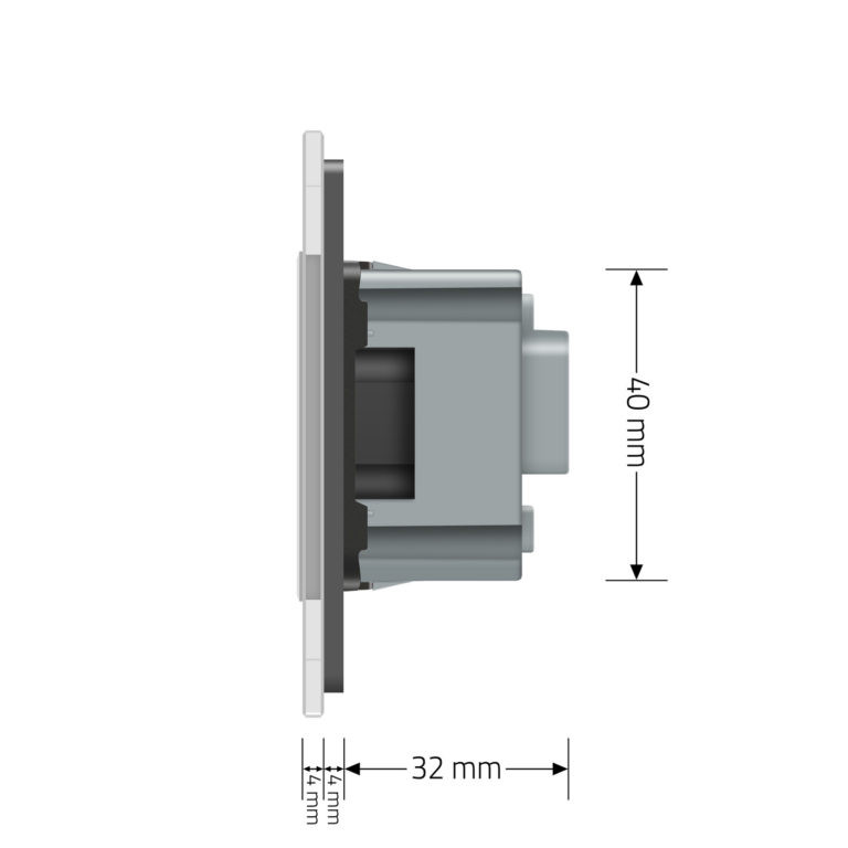 LIVOLO Розумний сенсорний EC вимикач 1 сенсор 1 розетка Livolo сірий скло (VL-M7FC1Z2/FCTC16A-2 Коломия - фото 4