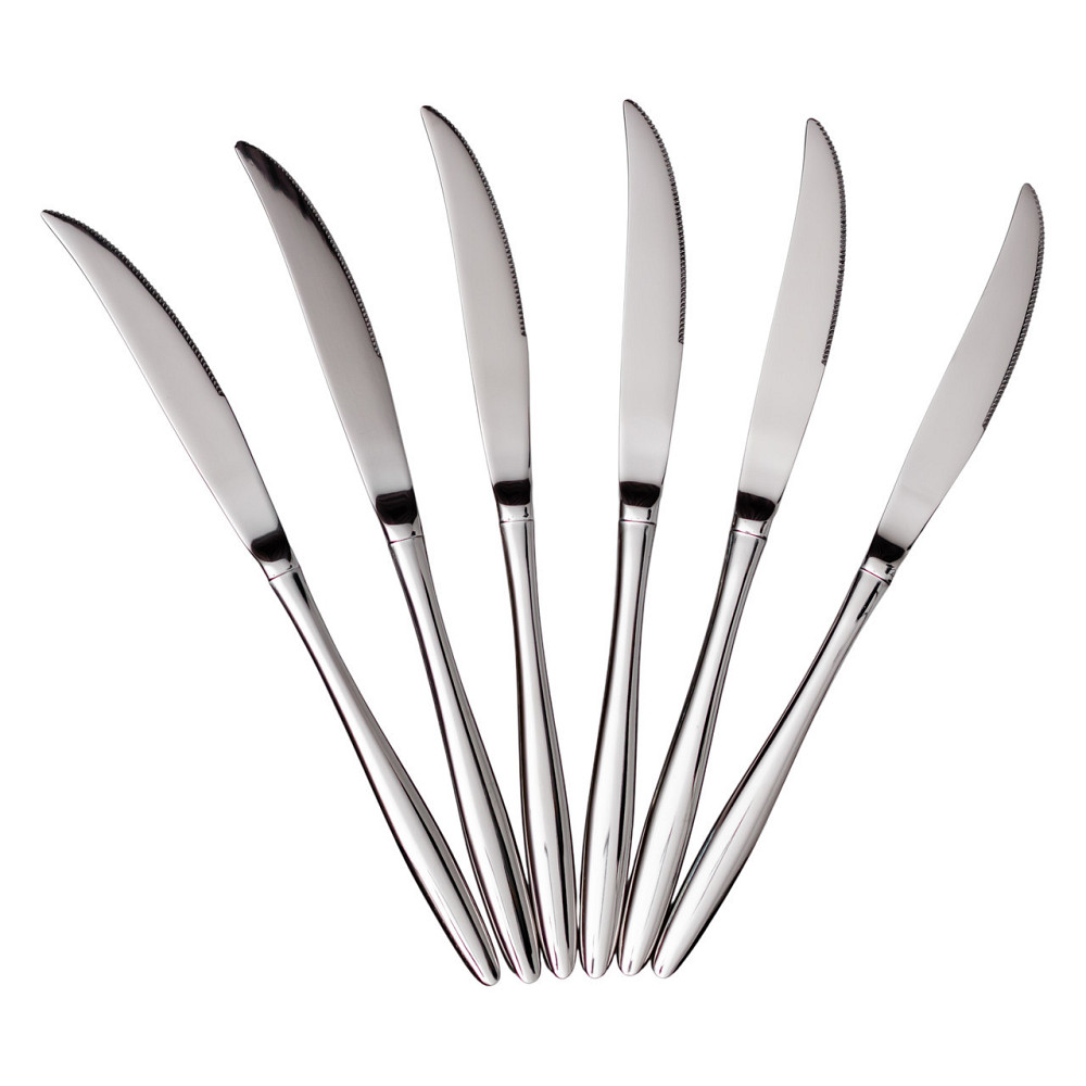 Набір столових ножів 6 штук ножі сервірувальні з нержавіючої сталі 22 (см) Срібло HP-8-31 Київ - фото 1