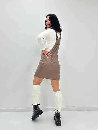 Сарафан з екошкіри "Jolly" оптом / Розпродаж моделі Мокко, 42-44 Київ