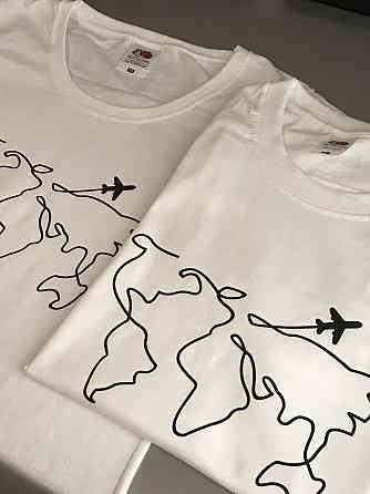 Парні футболки для хлопця та дівчини з принтом картки та написом Enjoy every moment Чернівці