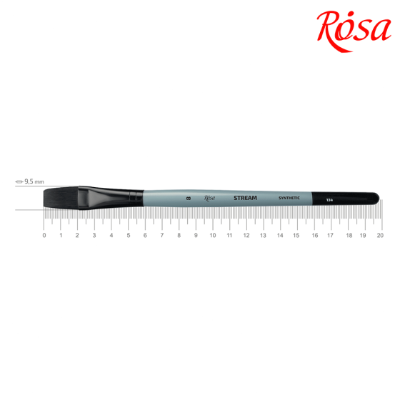 Пензель синтетика плоска STREAM 134 № 8 коротка ручка ROSA Київ