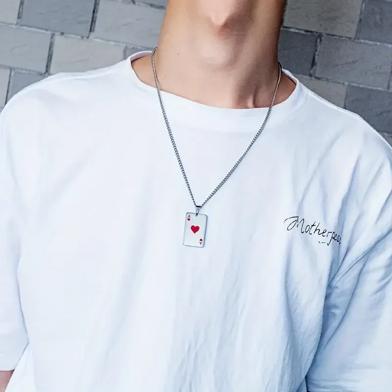 Подвеска «Туз червовый» – кулон-карта на стальной цепочке, 3×2 см Киев - изображение 2