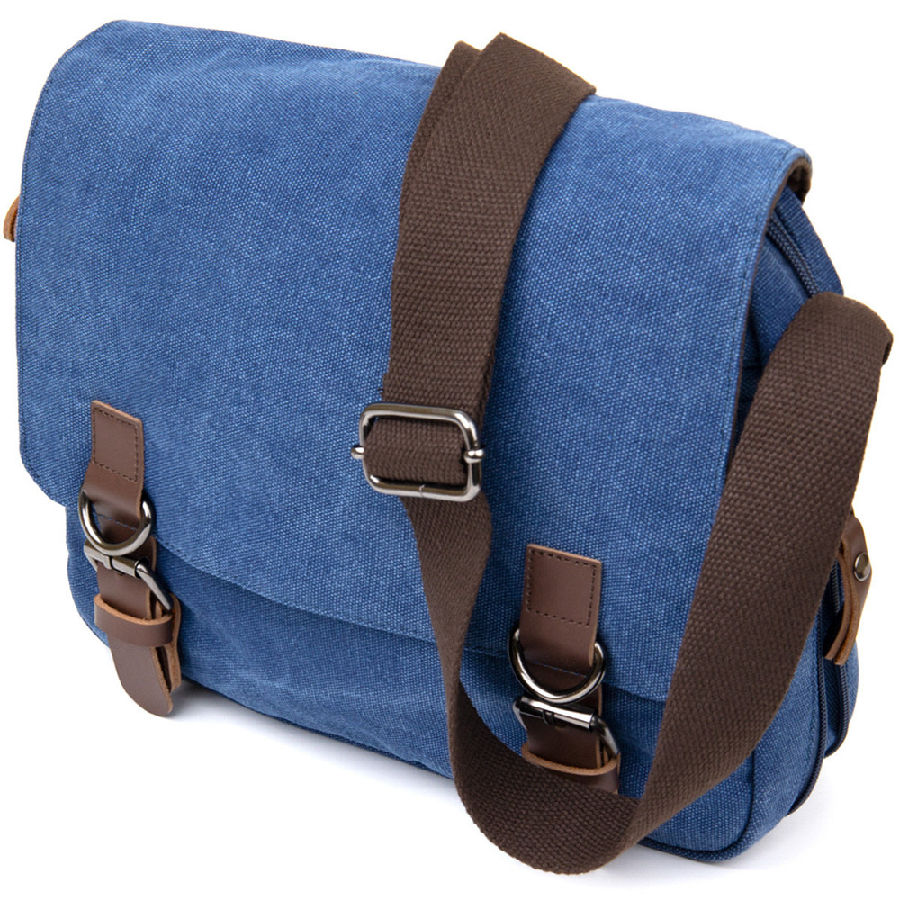 Сумка почтальонка текстильна Синя (Vintage) Київ - фото 11