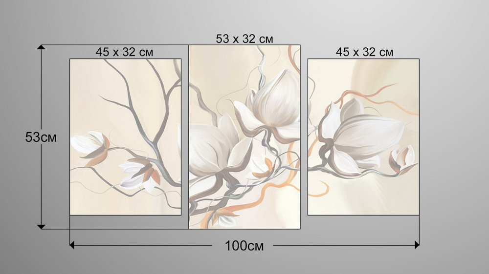 Модульна картина Абстракція Квіти Art-155_3 Київ - фото 4