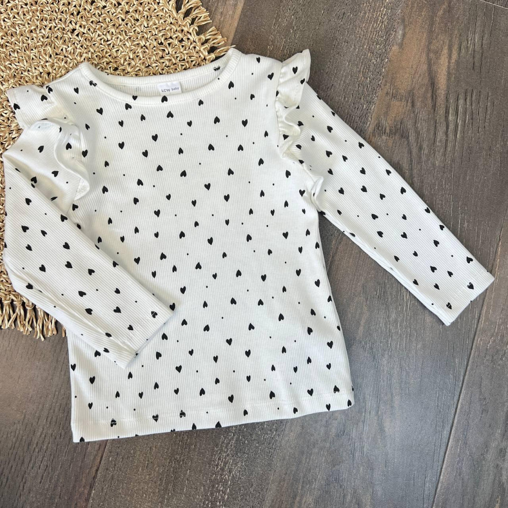 Дитяча Кофта для Дівчинки LC Waikiki Біла з сердечками 12-18міс (80-86см) пакунок малюка Киев - изображение 1