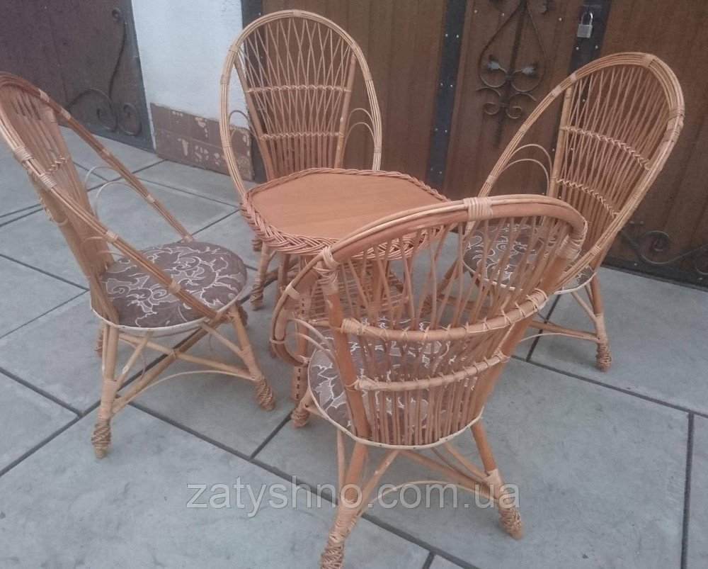 Мебель плетеная на 4 кресла и стол шестиугольный Киев - изображение 4
