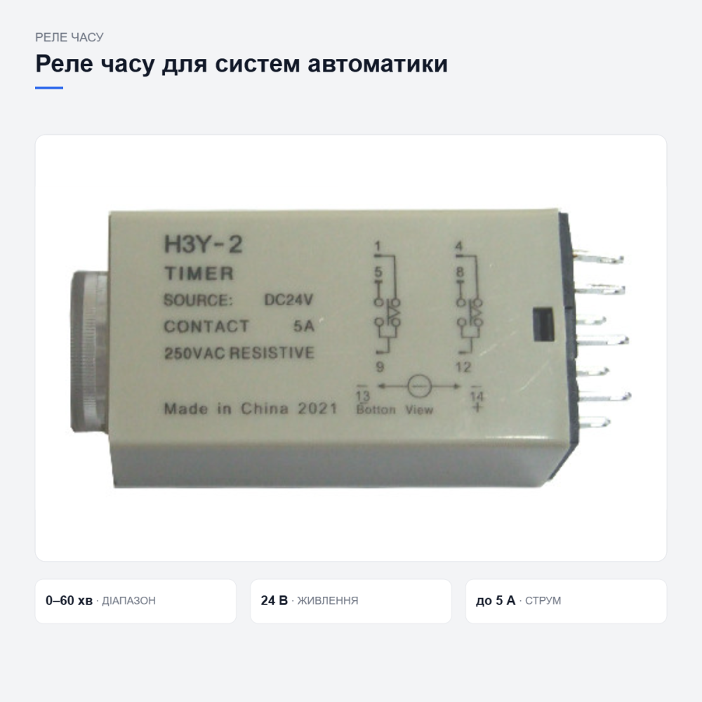 Реле часу H3Y-2 для систем автоматики Київ - фото 4