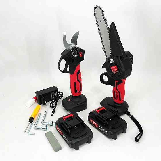 Садовая аккамуляторная пила KRAFFTEC 2в1 36V 4АР, Пила для чистки сада, Мощная садовая пилка EC-18 Львов