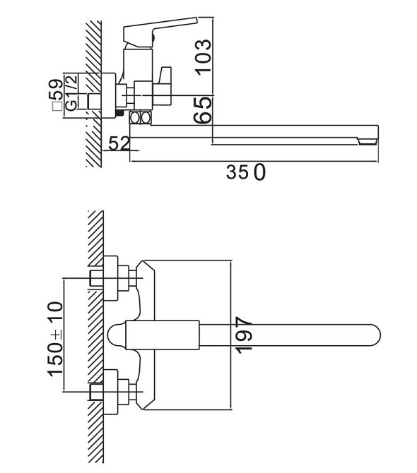 Змішувач для ванни Haiba Gaudi 006 EURO HB9593 Харків - фото 3