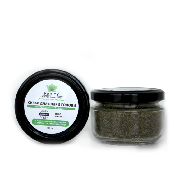 Скраб для кожи головы против выпадения волос с экстрактом пивных дрожжей и экстрактом красного перца PURITY 100 мл Киев