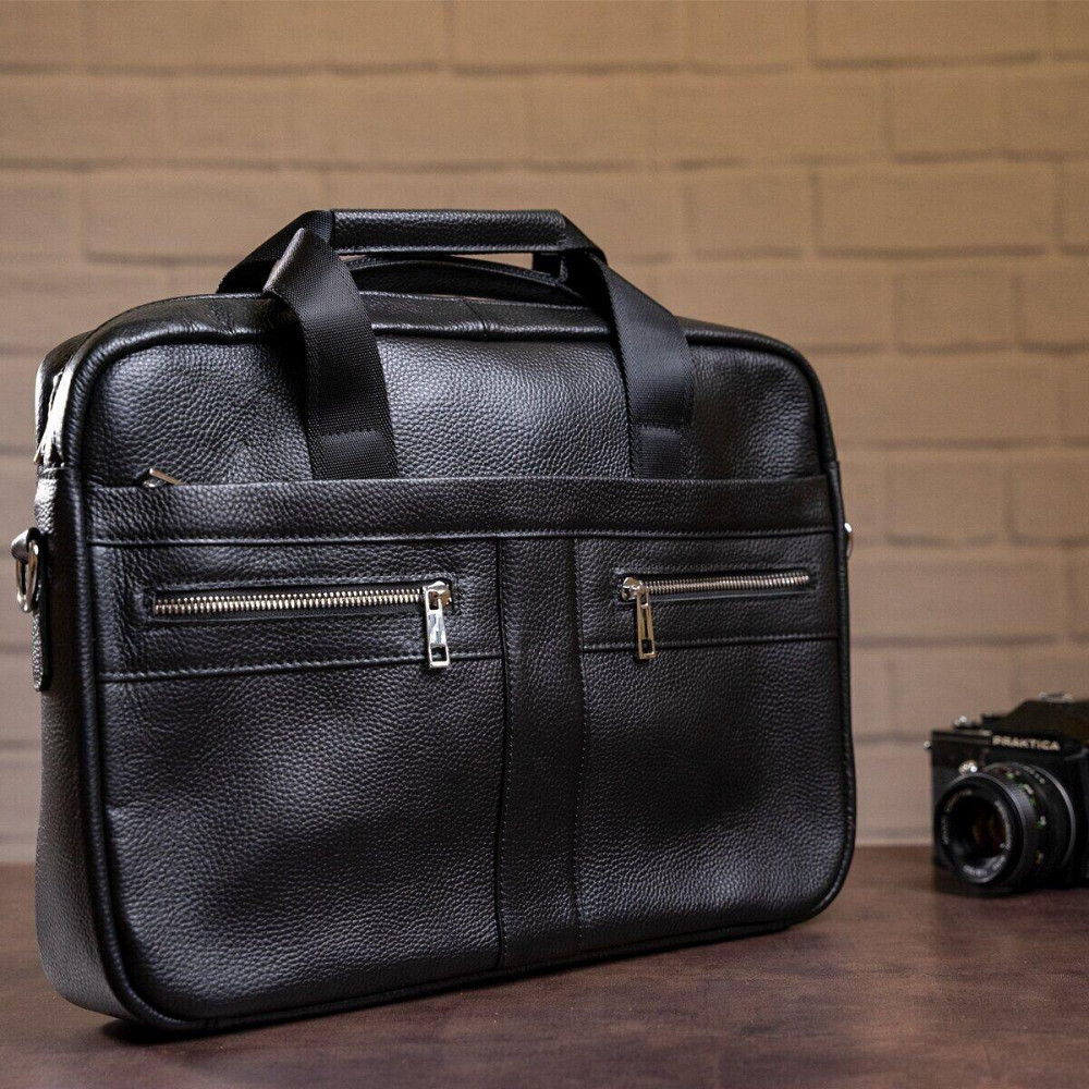 Сумка чоловіча Vintage 14625 шкіряна Чорна Київ - фото 9