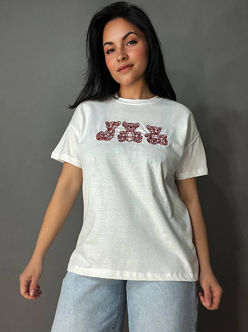 Футболка жіноча Pepper&mint BX24-68 з вишивкою ведмедики біла, білий, S Київ - фото 20