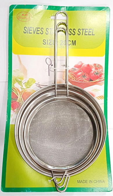 Сито металлическое набор 3шт БОЛЬШОЙ /диаметры 15см 17,5см 19,5см (size 20см) Днепр - изображение 1