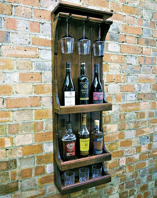 Настінна винна полиця "Атама" капучино Миколаїв - фото 1