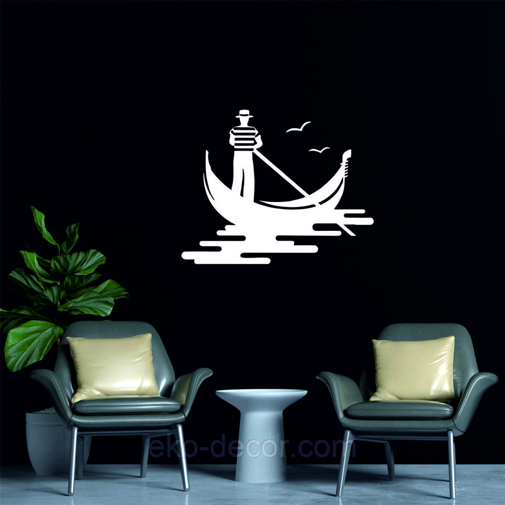 Декоративное настенное Панно «Венецианский гондольер» Декор на стену 70*56 см, Белый Киев - изображение 4