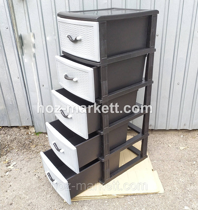 Пластиковый комод серый Стиль на 5 ящиков производства Украина Харьков - изображение 8