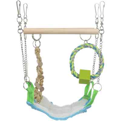 Іграшка для гризунів Trixie Підвісний міст Гамак з іграшками Дерево і мотузка 17 х 22 х 15 см (4011905062983) Вінниця