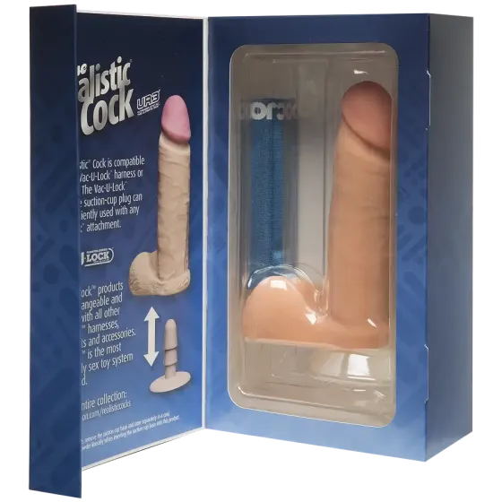 Фалоімітатор Doc Johnson The Realistic Cock 6 inch White – ULTRASKYN, Vack-U-Lock, діаметр 4,3 см Львов