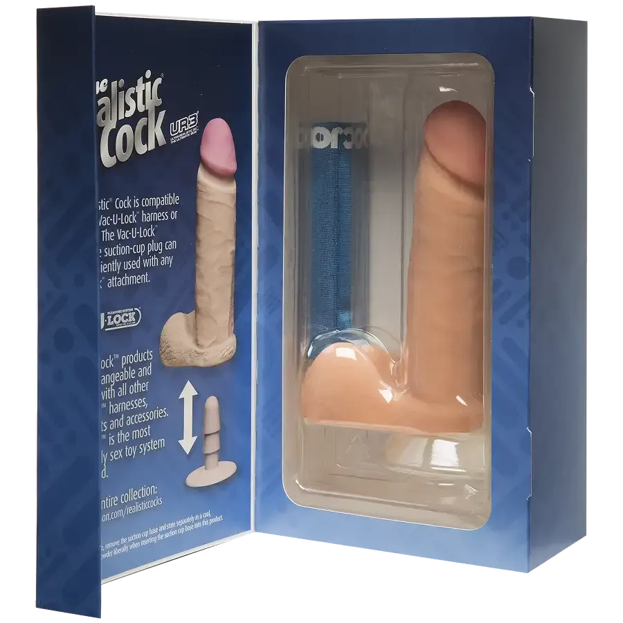 Фалоімітатор Doc Johnson The Realistic Cock 6 inch White – ULTRASKYN, Vack-U-Lock, діаметр 4,3 см Львов - изображение 4