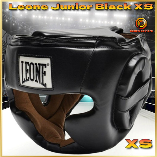 Шолом для боксу з повним захистом тренувальний дитячий чорний Leone Junior Black розмір XS Київ - фото 1