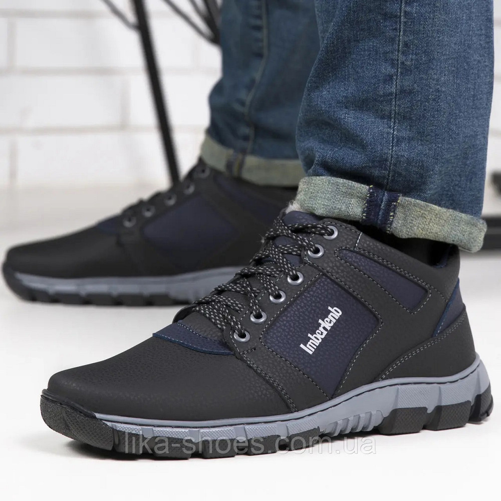 Високі Зимові чоловічі Кросівки на хутрі Чорні з Махом (розміри: 40,41,42,43,45) Відео Огляд Дніпро - фото 10