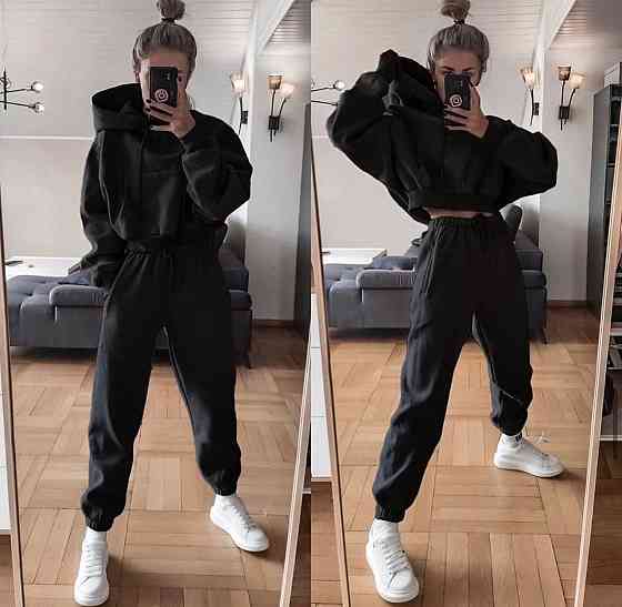 Женский повседневный теплый костюм двойка Трехнитка на флисе Одесса