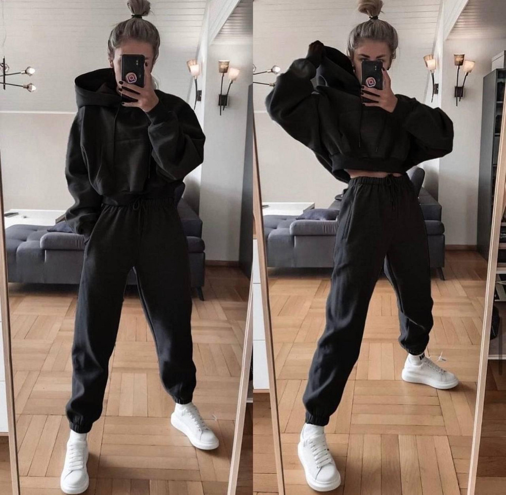 Женский повседневный теплый костюм двойка Трехнитка на флисе Одесса - изображение 1