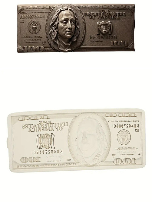 Молд силиконовый Доллары 144 на 60 мм серый Киев - изображение 3