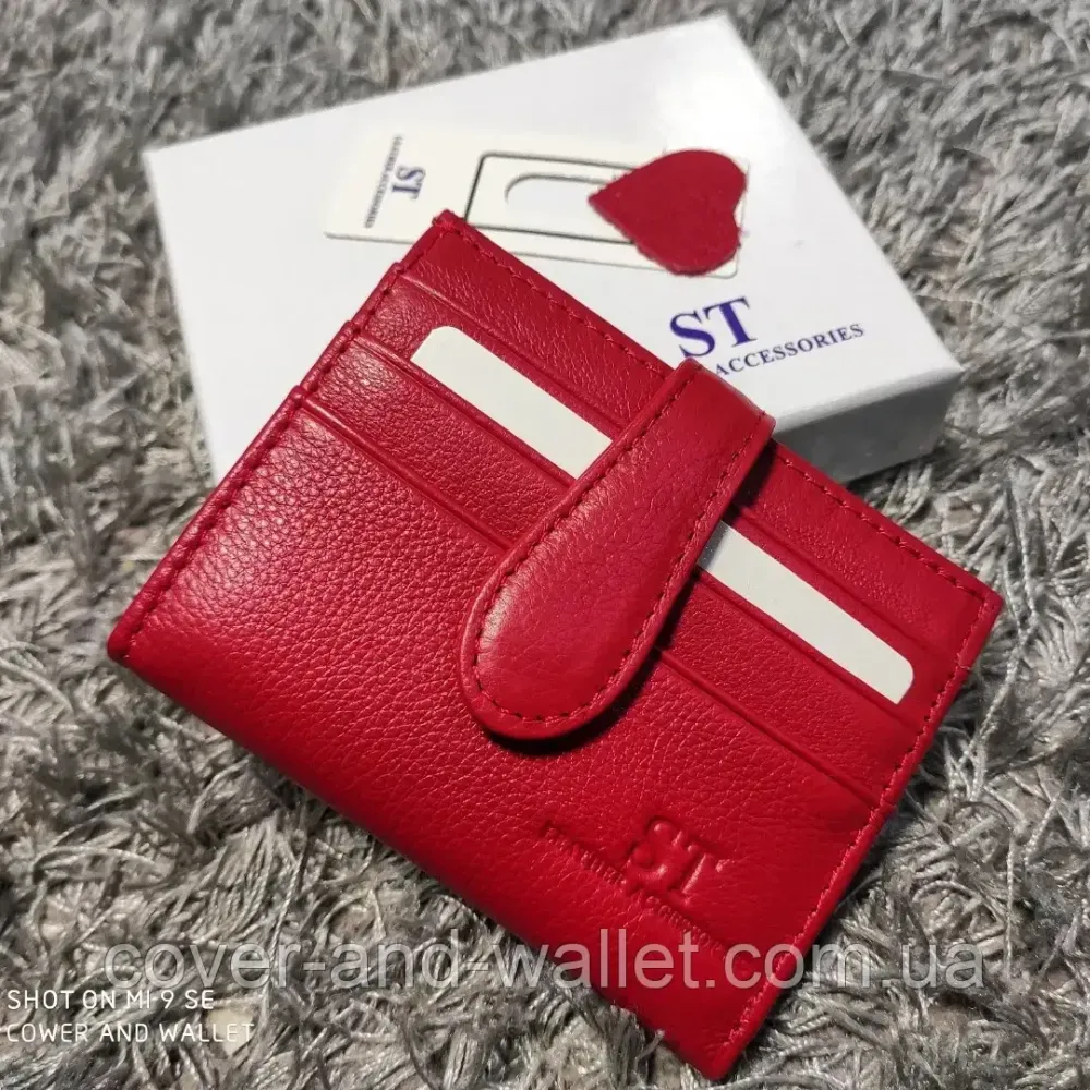 Маленький женский кошелек визитница картхолдер красного цвета ST Leather 004 Киев - изображение 7