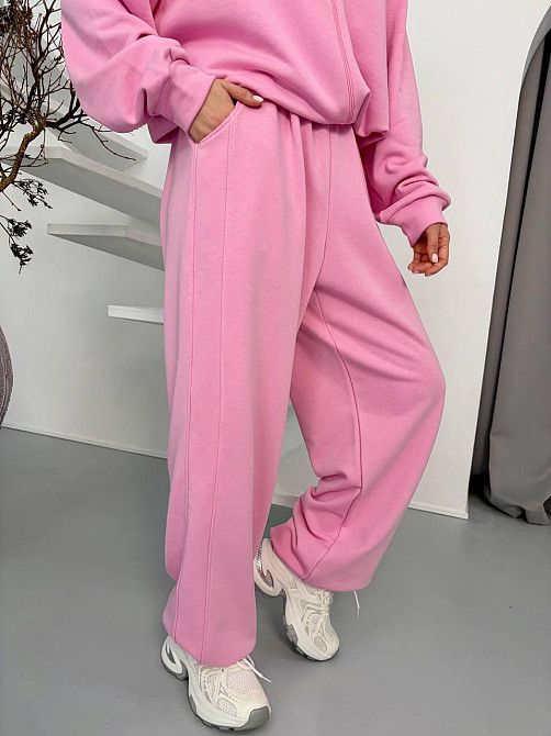 Жіночий стильний повсякденний весняний костюм 100% бавовна Рожевий Одеса - фото 7