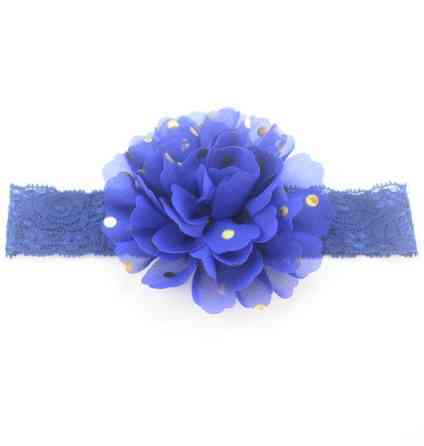 Дитяча синя пов'язка на голову - окружність голови приблизно 40-52см, діаметр квітки 10см Київ
