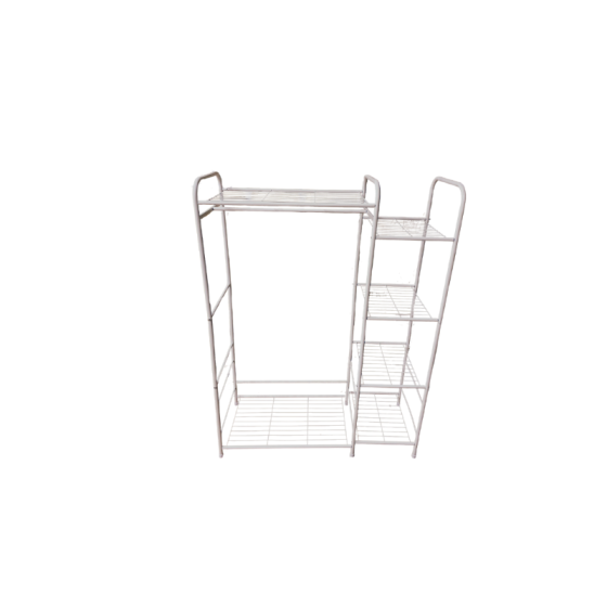 Прихожая для одежды и обвуви на 4 полки с перекладиной для тремпелей и полкой, металлический,белый Каменец-Подольский